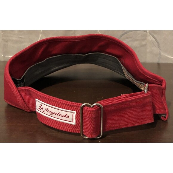 Arkansas Razorbacks Golf Visor Houndstooth Adjustable Back Red A Logo - Picture 4 of 8